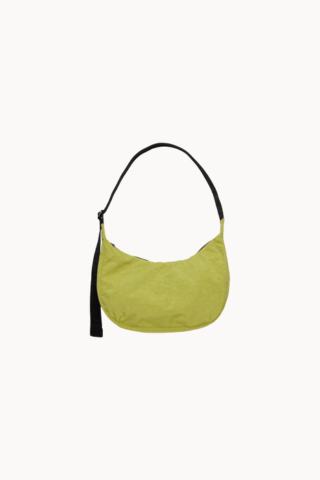 Medium Nylon Crescent Bag in Lemongrass