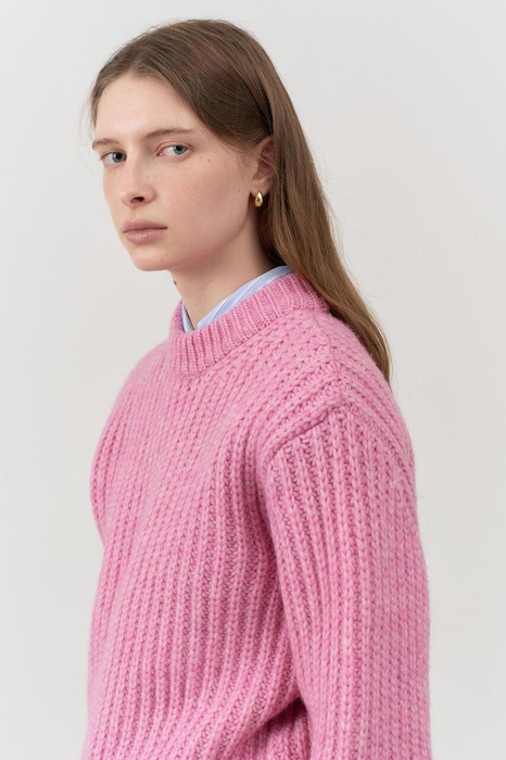 Unisex Intarsia Sweater in Pink