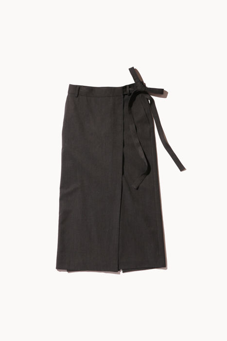 Maxi Tie Skirt in Charcoal Grey