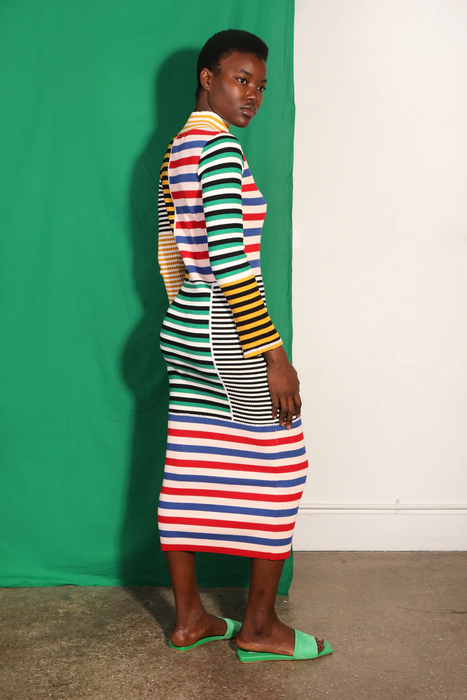 Cecil Dress in Multi Stripe