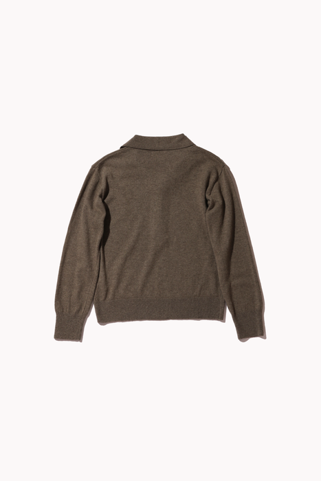 Cashmere Blend Polo Sweater in Griege