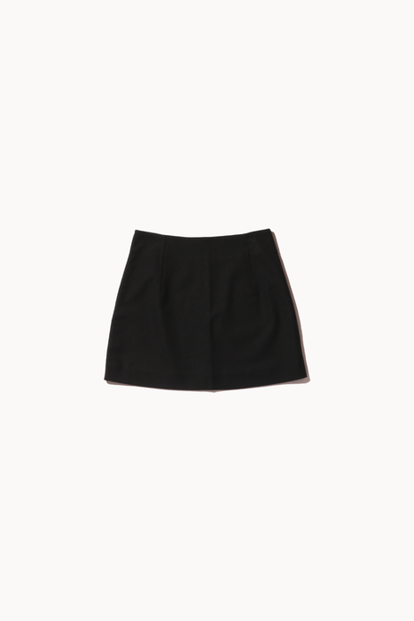 Wool Blend Mini Skirt in Black