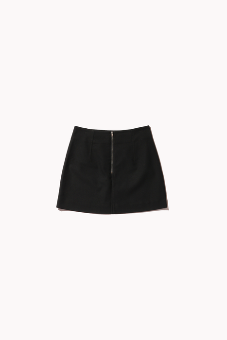 Wool Blend Mini Skirt in Black