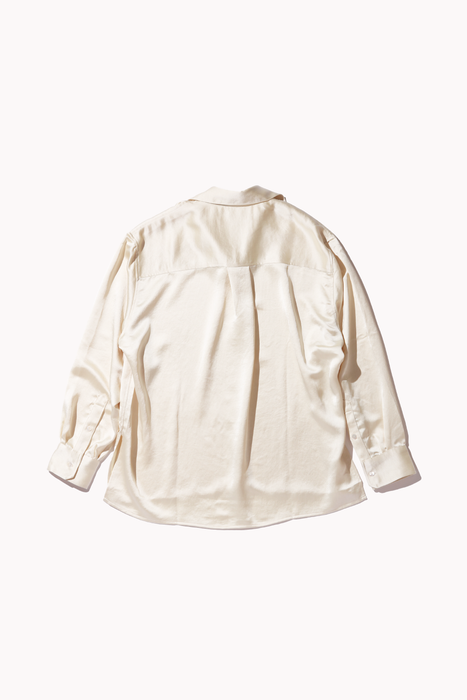 Oversized Satin Shirt in Cream