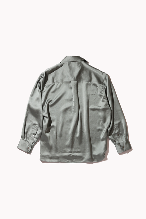 Oversized Satin Shirt in Mint